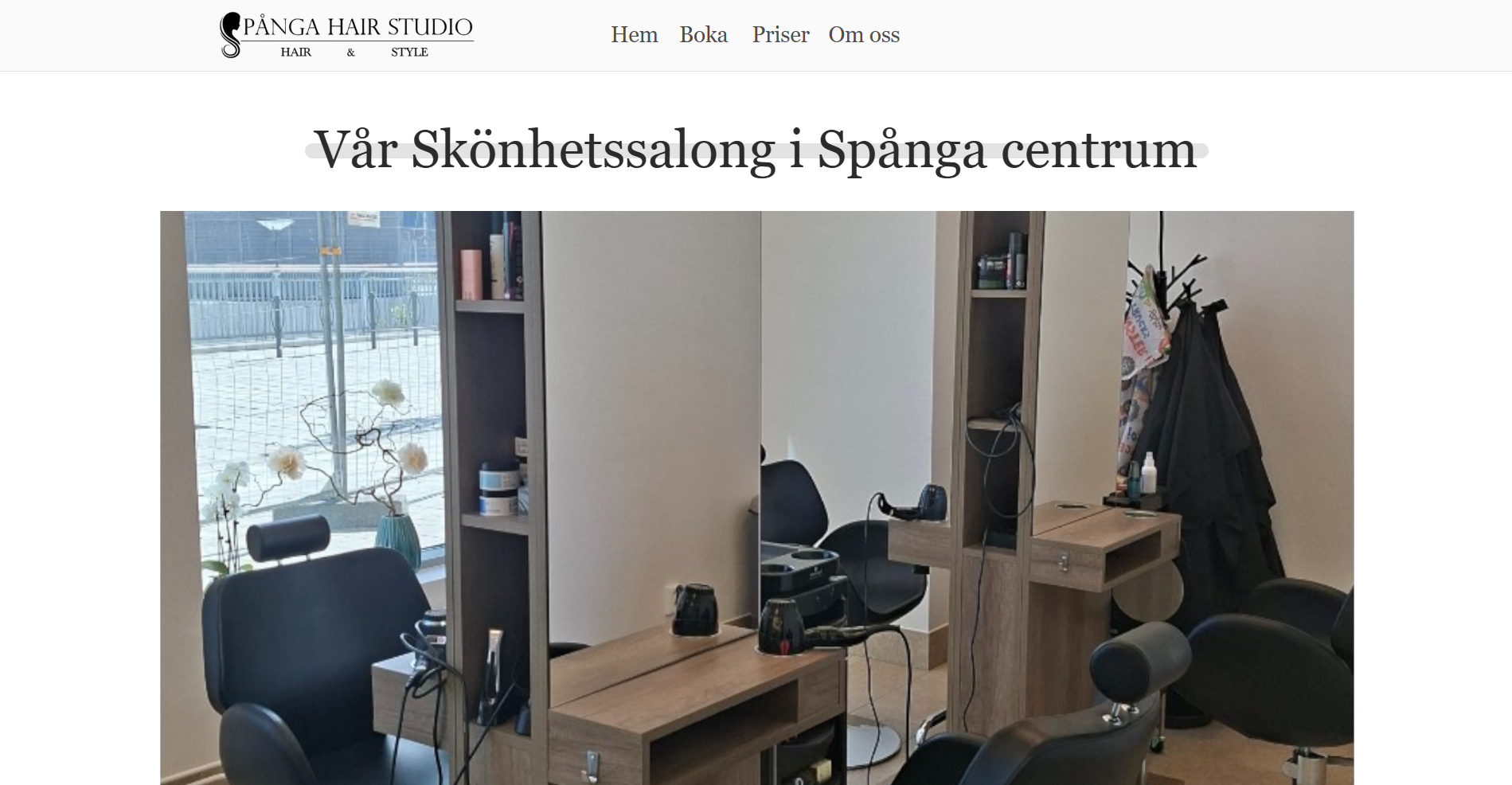 Spånga Hair Studio – hemsida med smidig bokningsväg